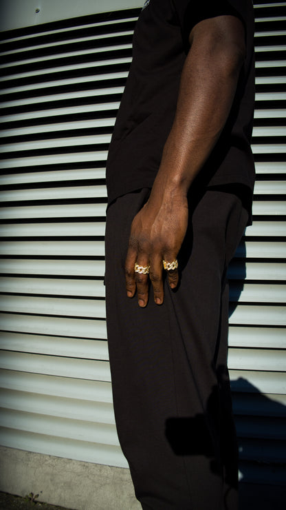 ICED OUT CUBAN RING - GOLD