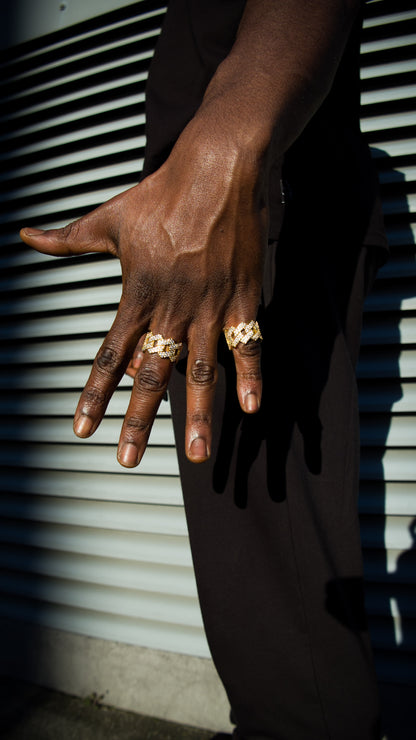 ICED OUT CUBAN RING - GOLD