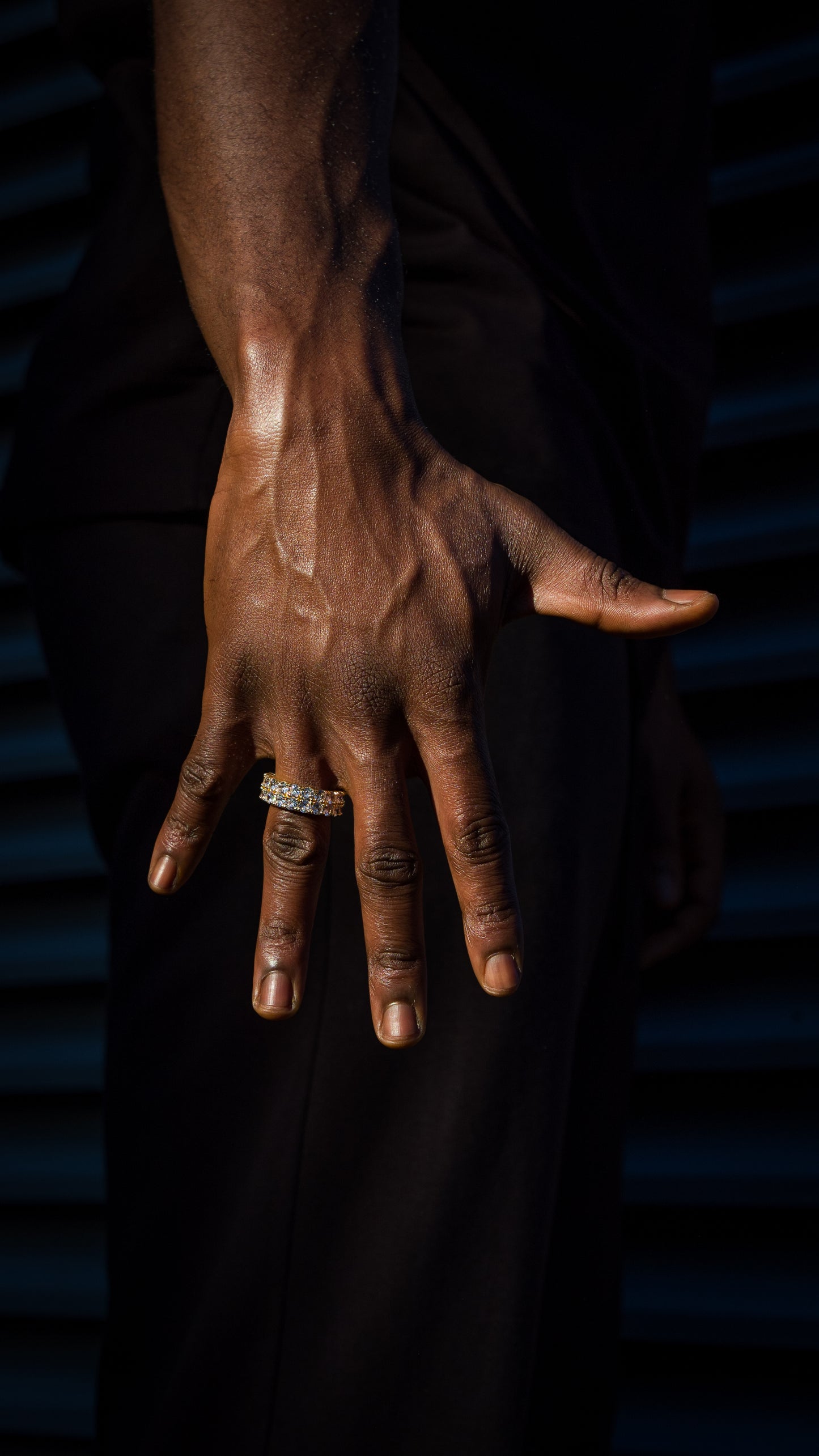 ICED OUT DOUBLE ROW RING - GOLD