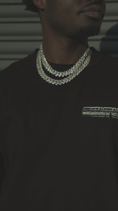 15MM ICED OUT CUBAN LINK CHAIN - SILVER